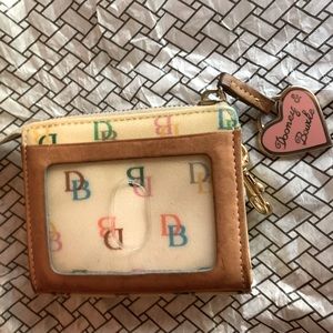 VINTAGE Y2K Dooney&Bourke Rainbow Zipper Wristlet Pink Heart Hang Tag